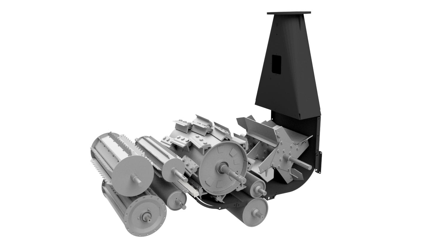 Forage harvesters with straight-through design